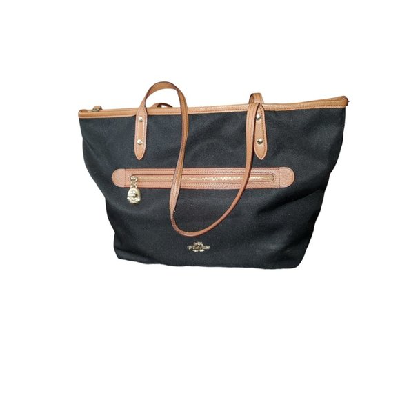 Handbags - Coach Nylon/Leather Black Tote